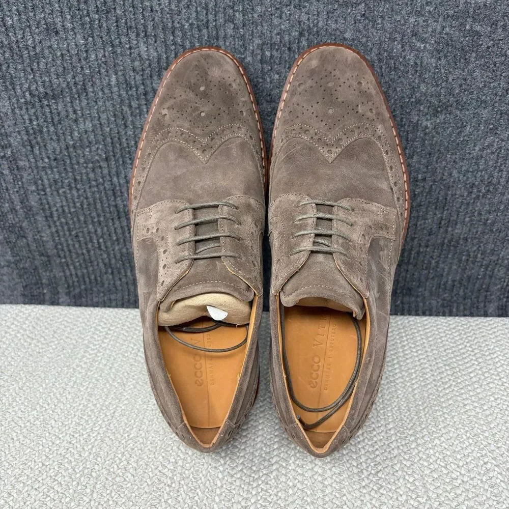 NEW Ecco Vitrus I Wingtip Derby Oxford Dress Shoes Brown Suede Mens 9 US 43 EU